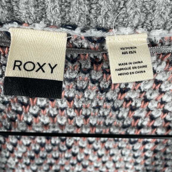 Roxy Women's Cardigan Knit Sweater Women XS Aztec Tribal Boho Open Front Drape - Picture 3 of 10